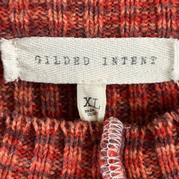 Gilded Intent Ribbed Orange Stretchy Short Sleeve Sweater Sz XL - Picture 7 of 15
